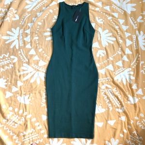 Green bodycon holiday midi dress XS